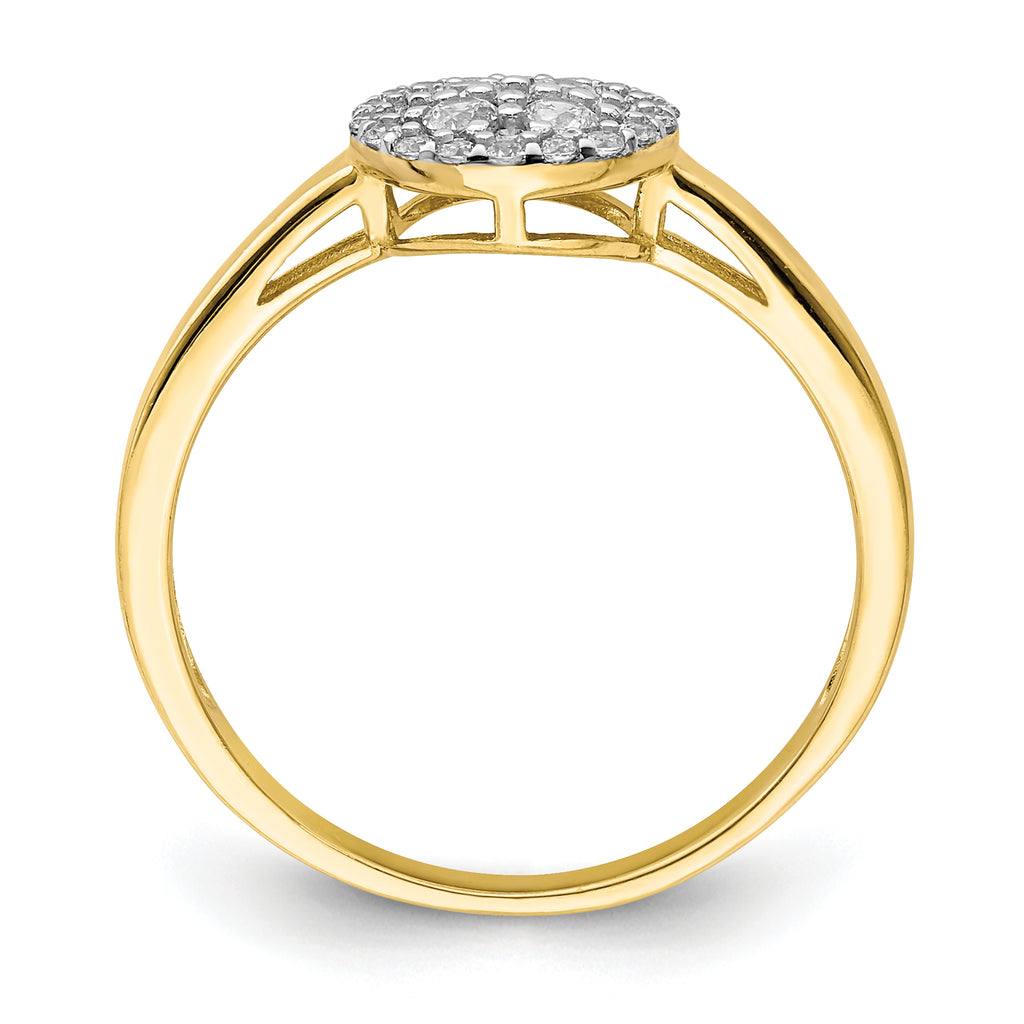 10K Circle CZ Fancy Ring
