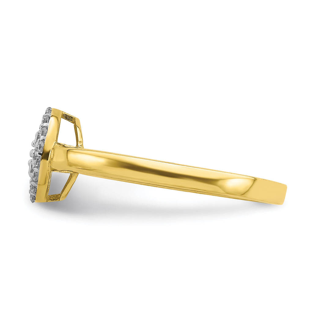 10K Circle CZ Fancy Ring