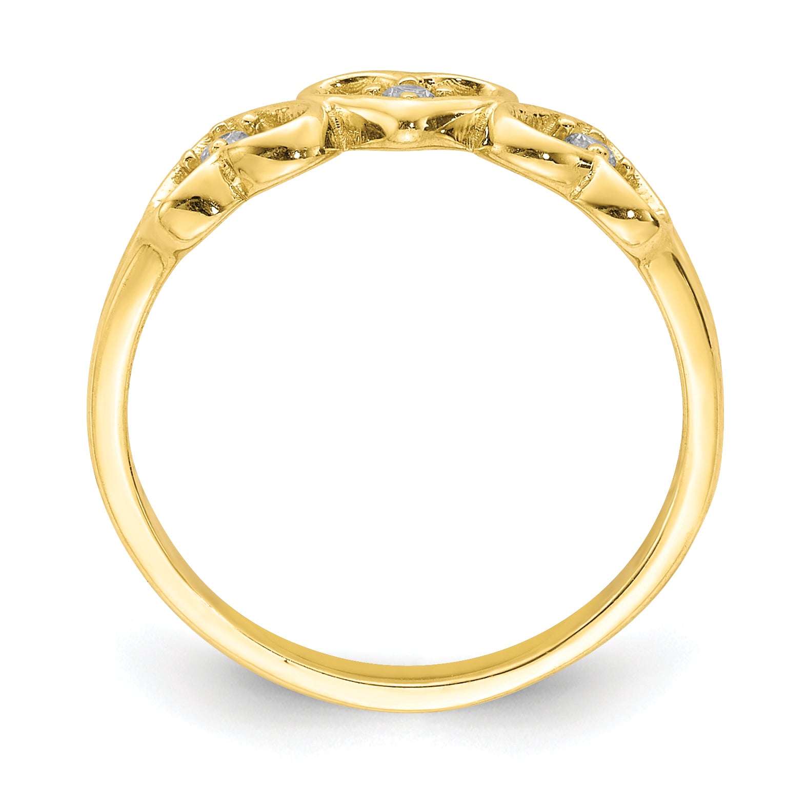 10K CZ 3-Heart Child's Ring Secondary image