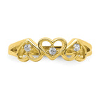 10K CZ 3-Heart Child's Ring