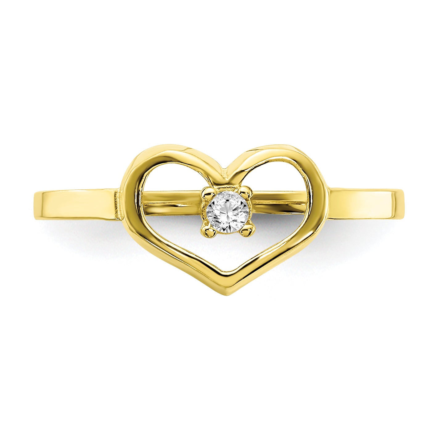 10K CZ Heart Baby Ring