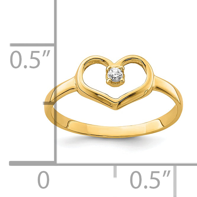 10K CZ Heart Baby Ring