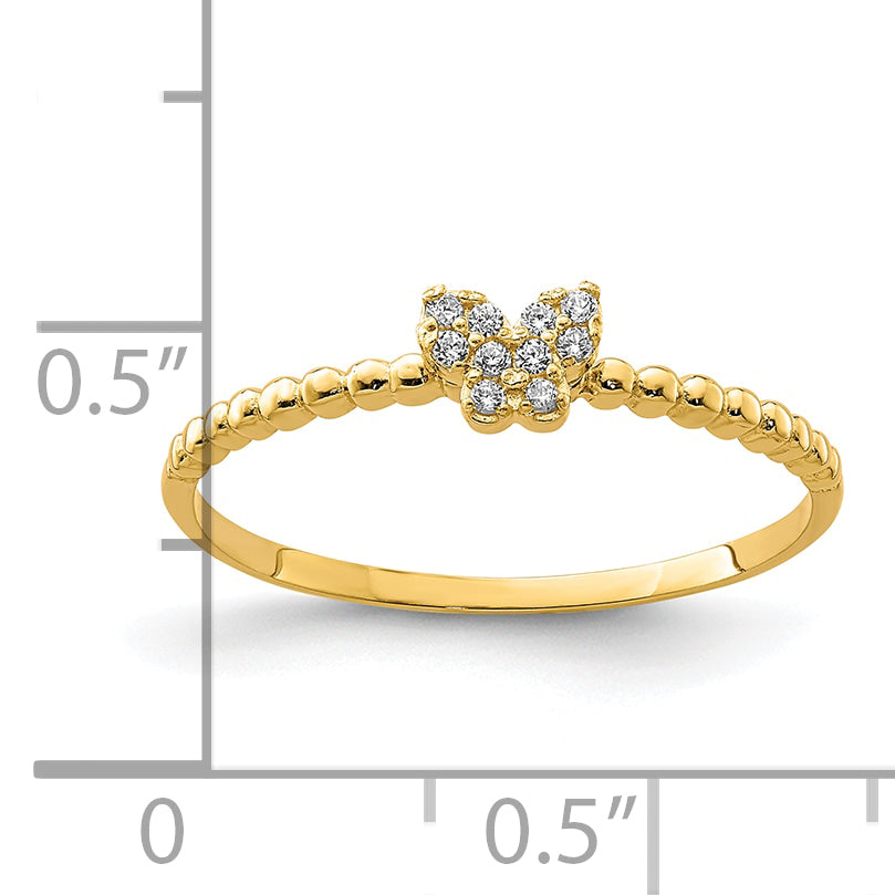 10K Butterfly CZ Ring