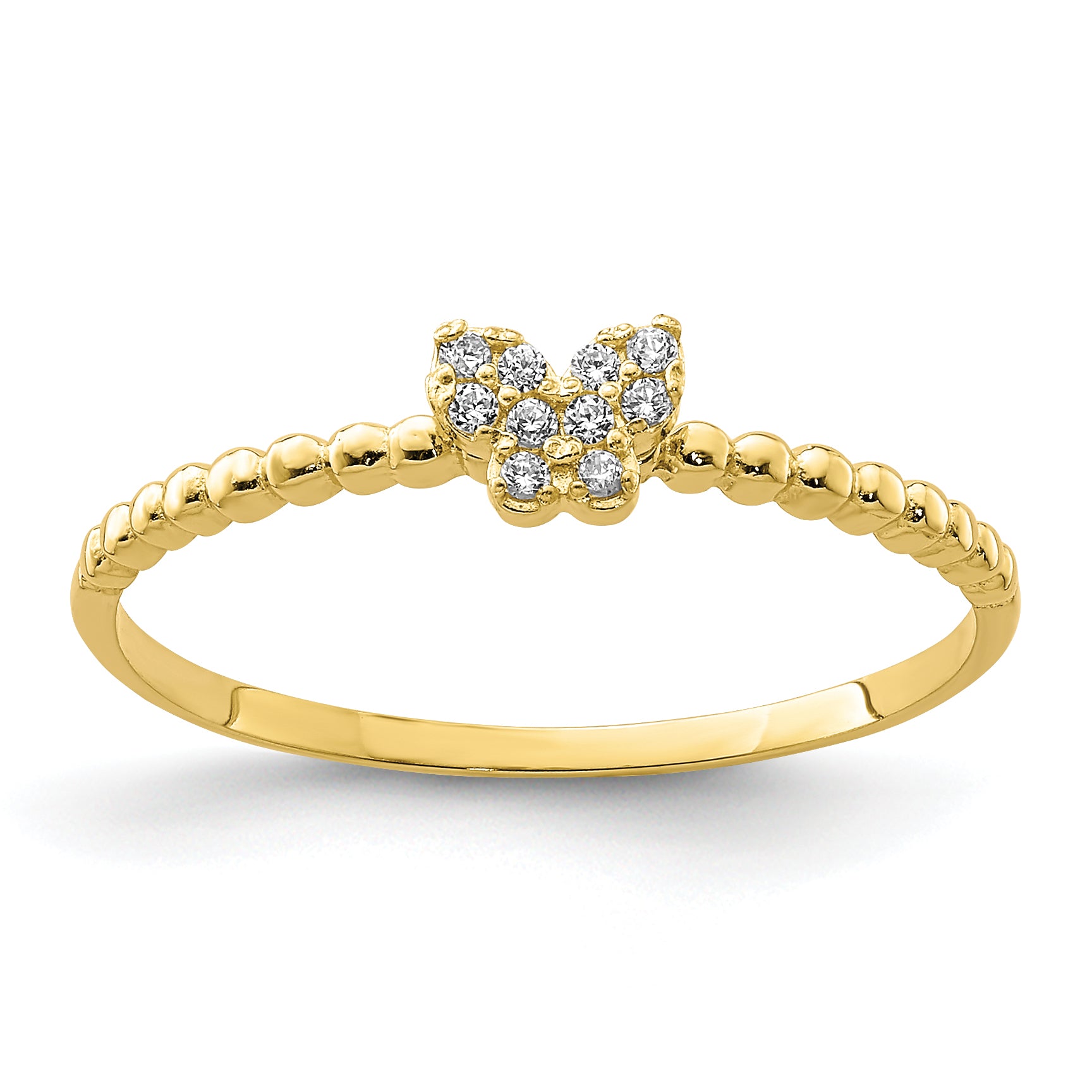 10K Butterfly CZ Ring Main image