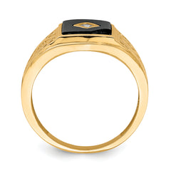 10K CZ and Onyx Men'S Ring - 10