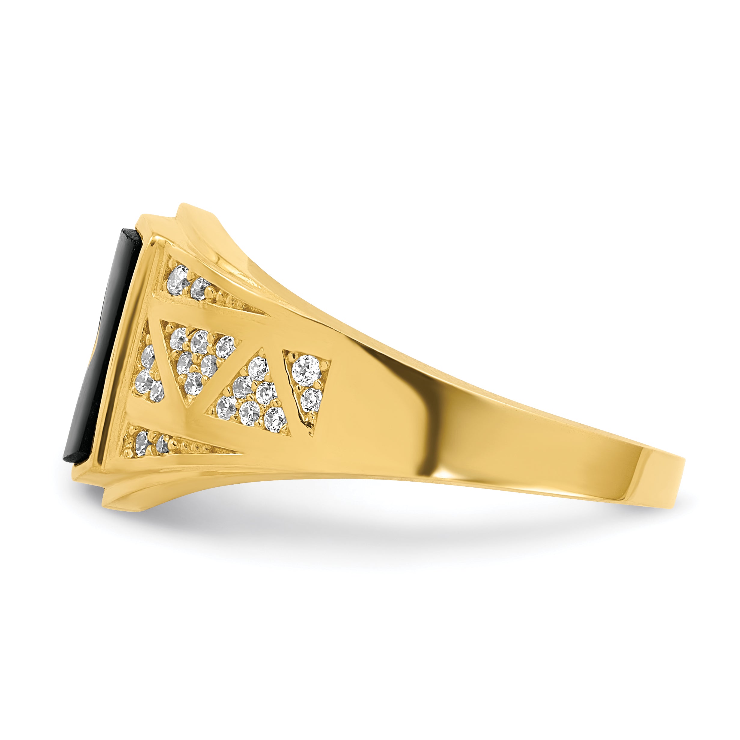 10K CZ and Onyx Men'S Ring - 10