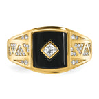 10K CZ and Onyx Men'S Ring