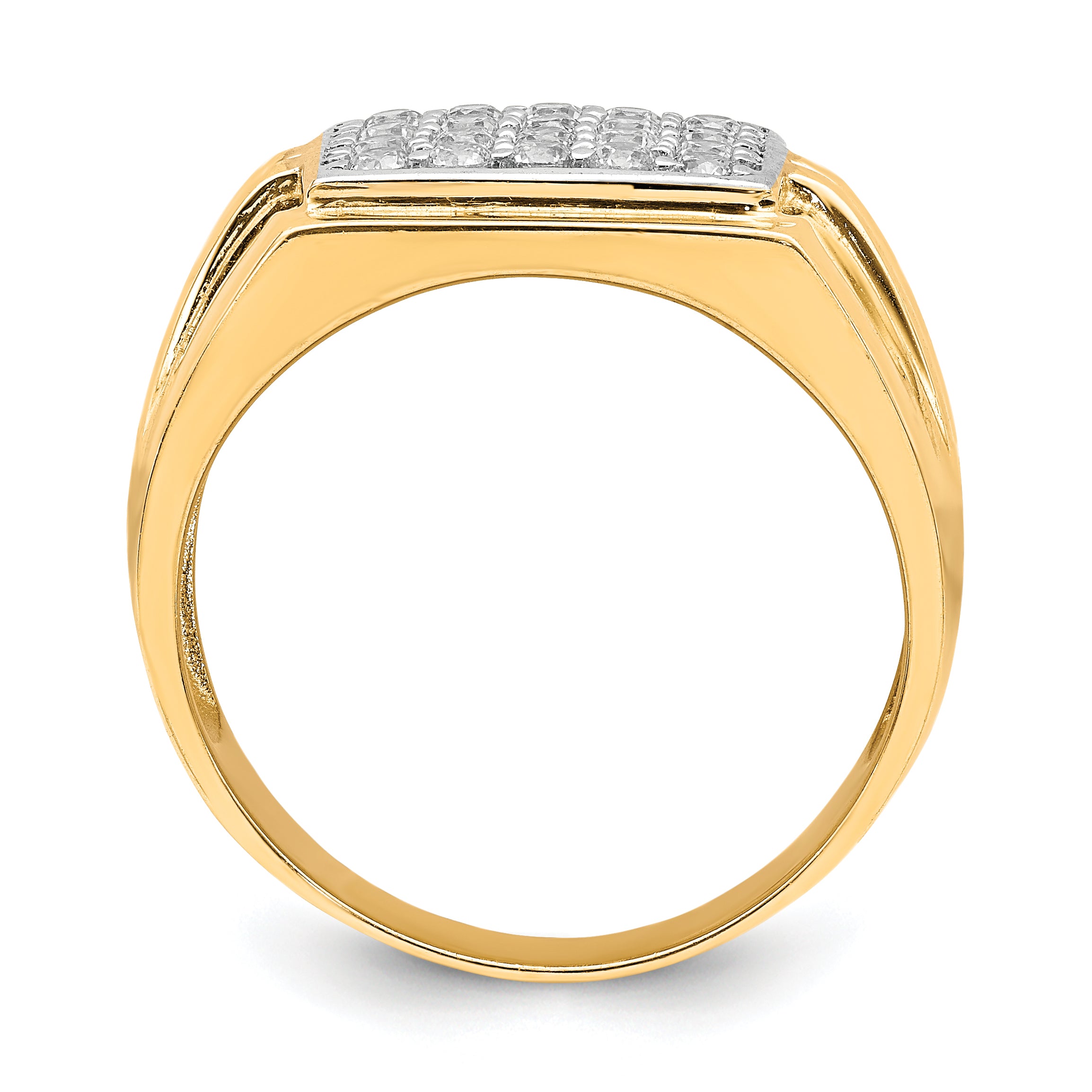 10K WithRhodium CZ Mens Ring