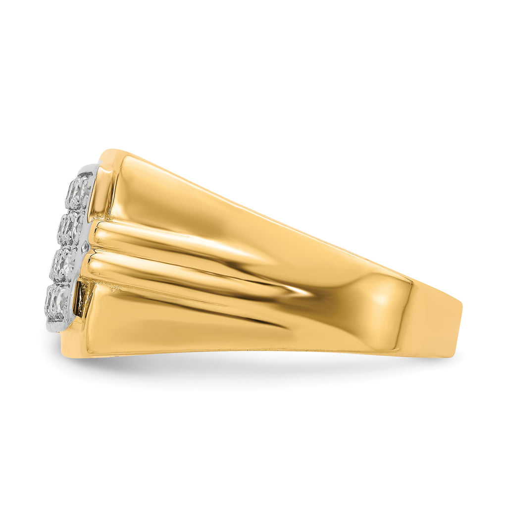10K WithRhodium CZ Mens Ring