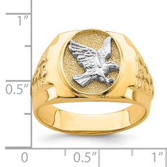 10K Two-Tone Eagle Mens Ring