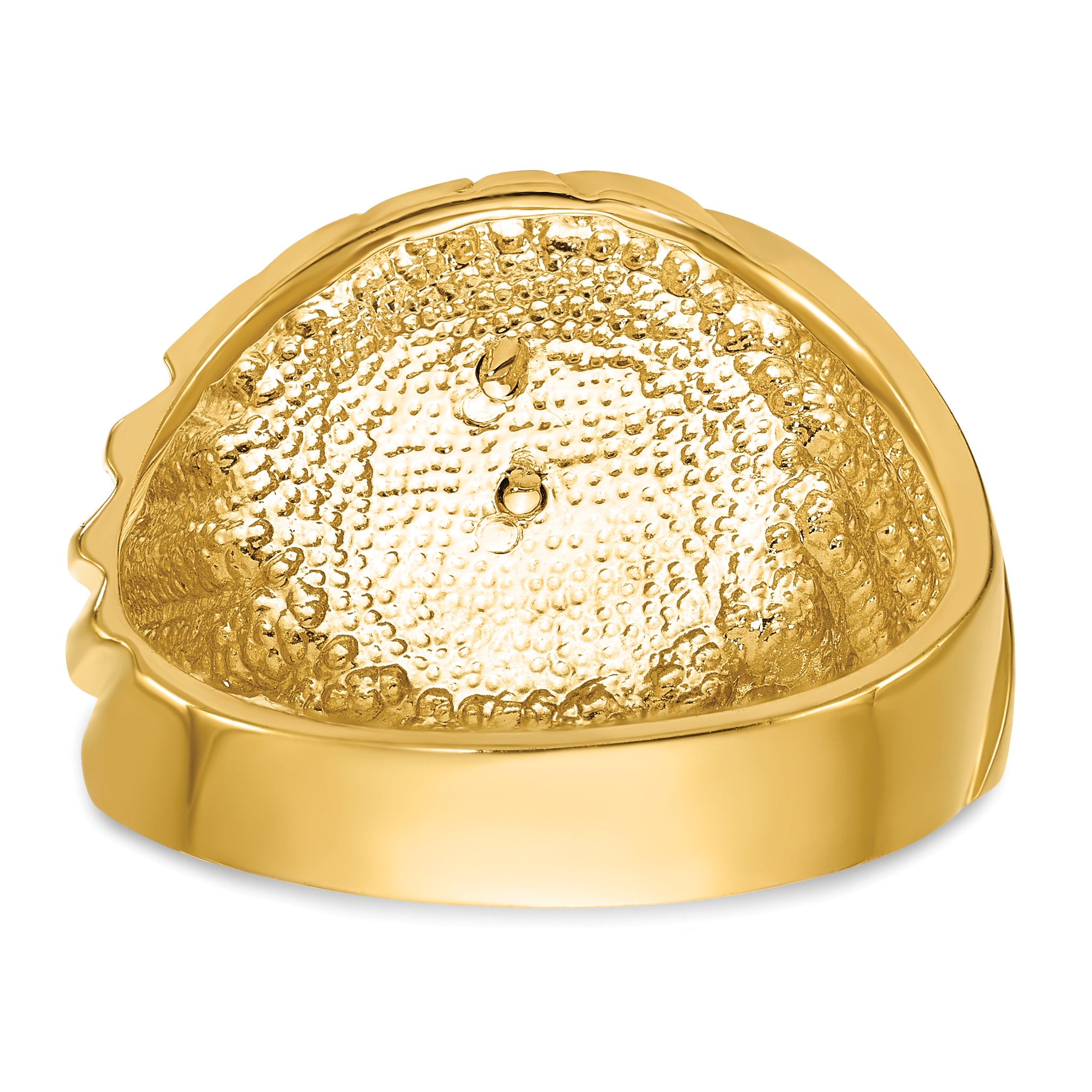 10k Two-tone Men's Polished and Textured Masonic Ring - 10.5