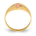 10K Two-Tone Cross Ring
