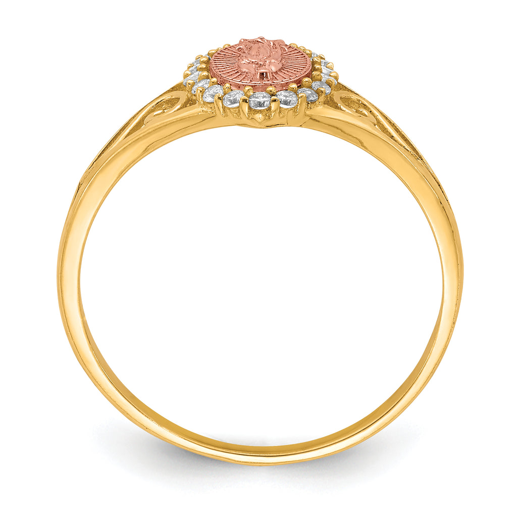 10K Two-Tone CZ Guadalupe Ring