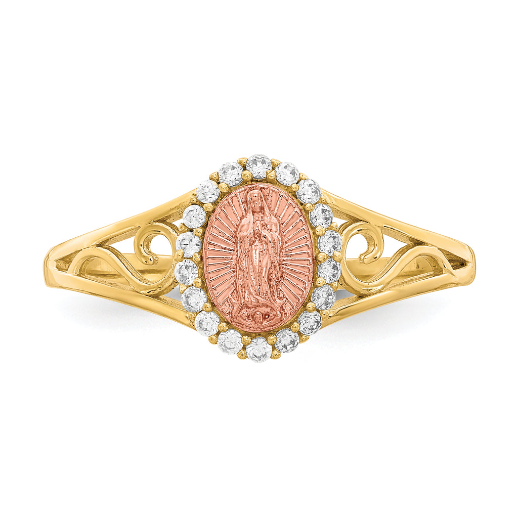 10K Two-Tone CZ Guadalupe Ring