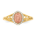 10K Two-Tone CZ Guadalupe Ring