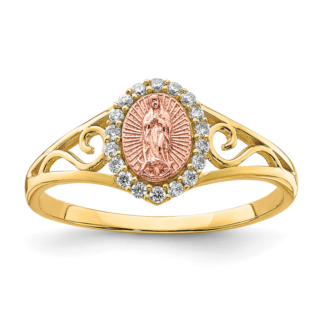 10K Two-Tone CZ Guadalupe Ring