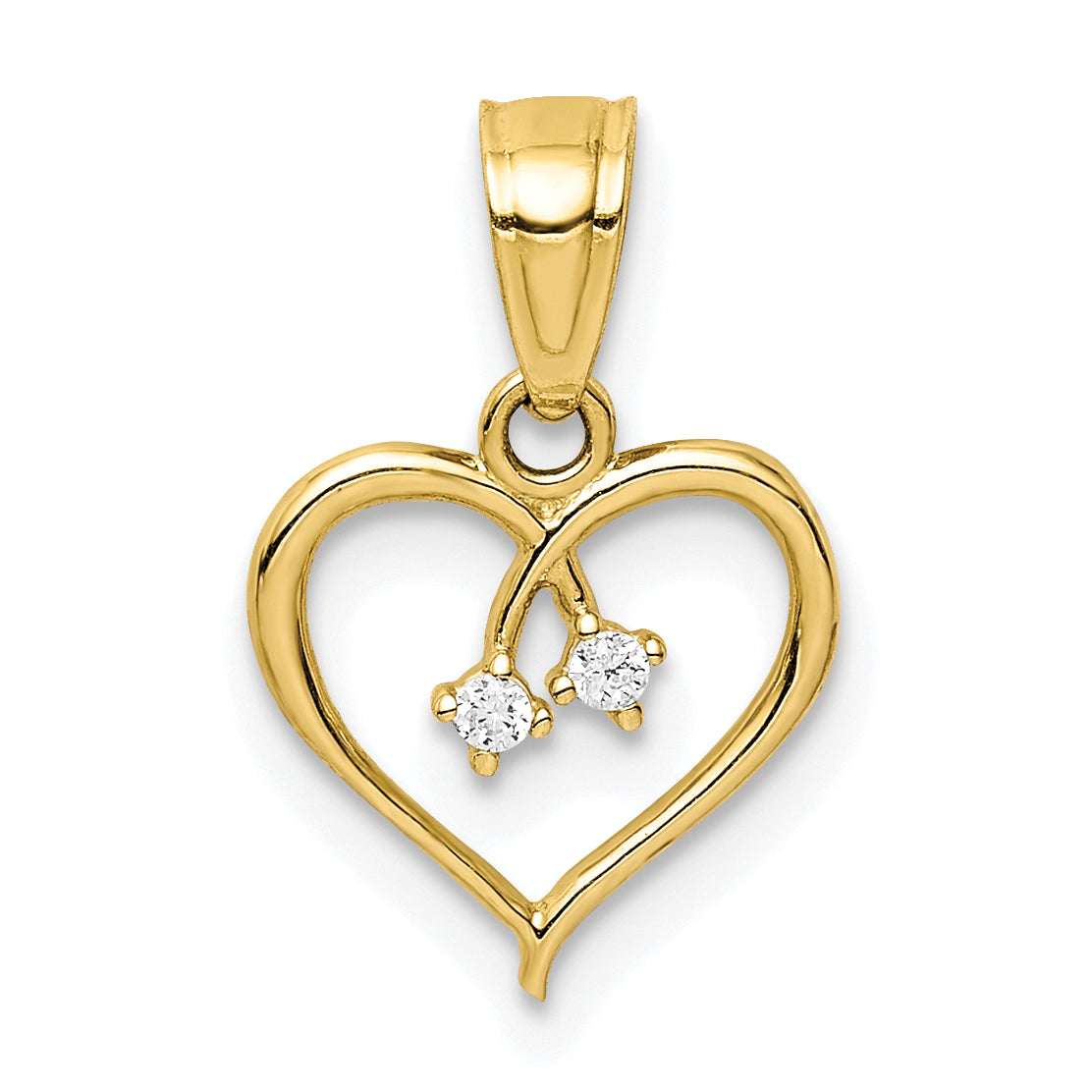 10K CZ Heart Pendant Main image