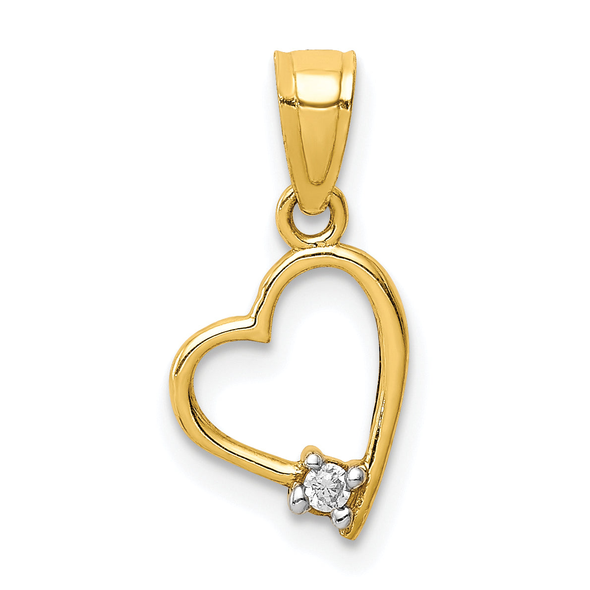 10K CZ Heart Pendant Main image