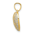 10K CZ Micro Pave Heart Pendant