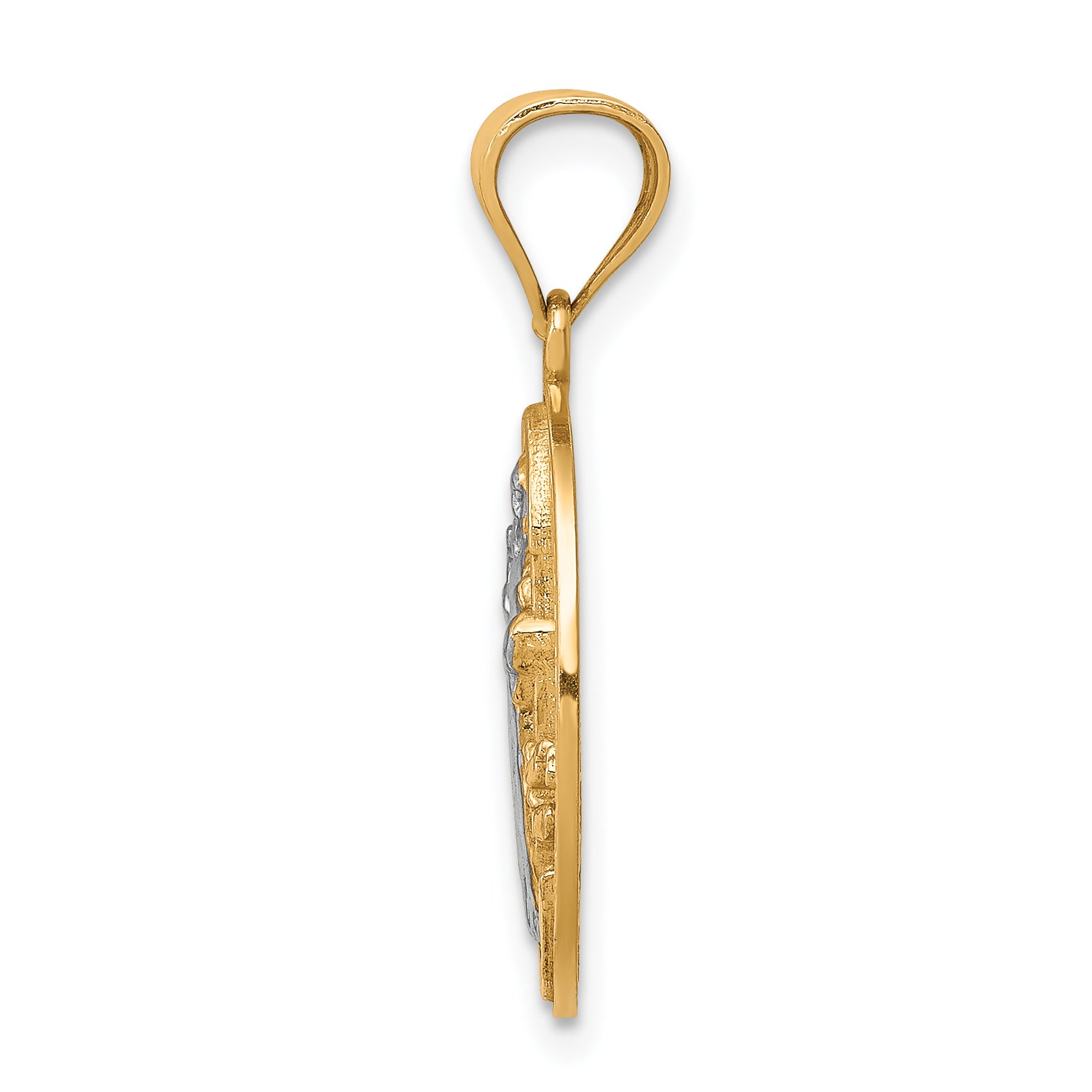 10K W/Rhodium San Benito Medal Pendant Secondary image