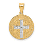 10K W/Rhodium San Benito Medal Pendant