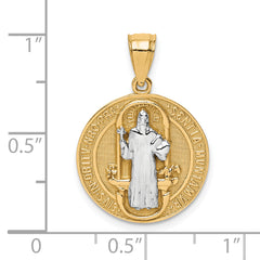 10K W/Rhodium San Benito Medal Pendant