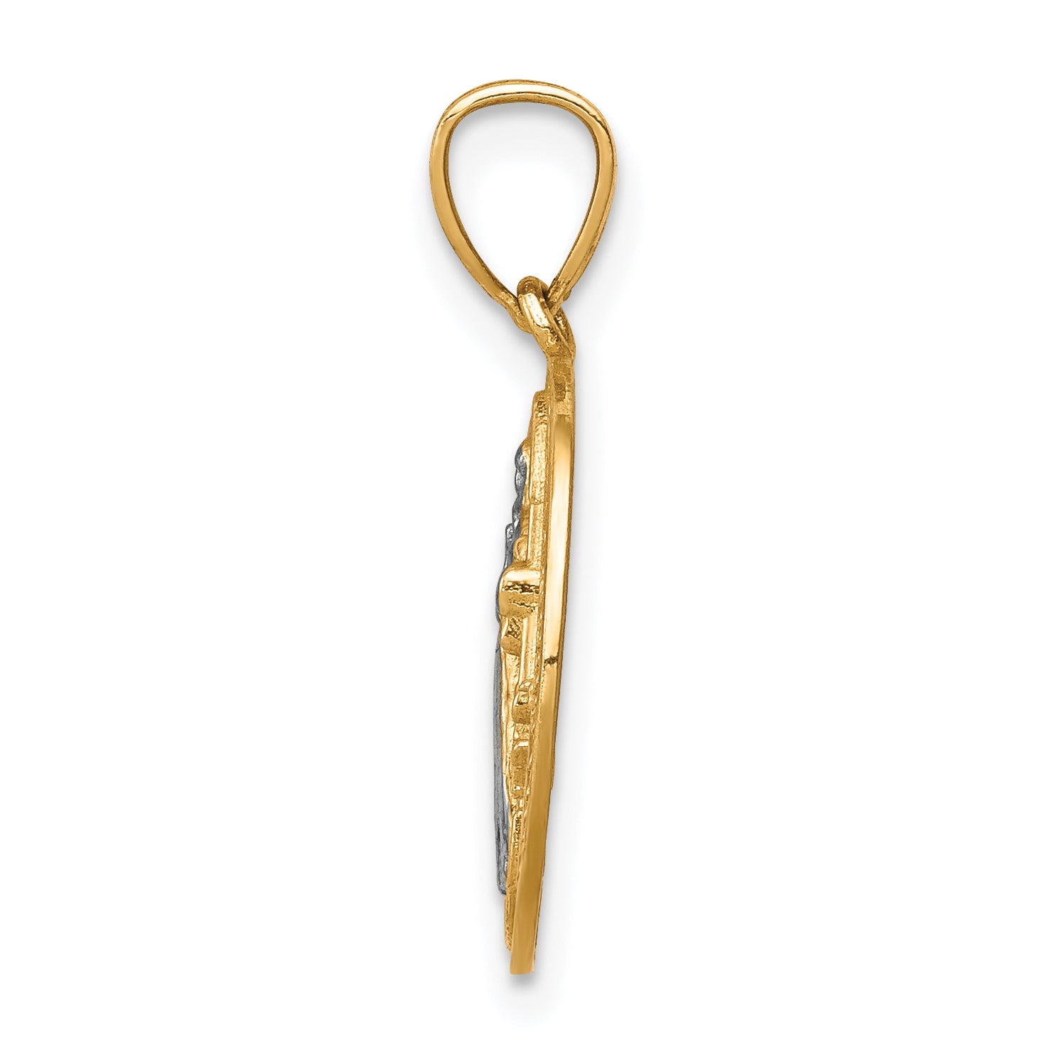 10K W/Rhodium San Benito Medal Pendant Secondary image