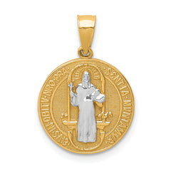 10K W/Rhodium San Benito Medal Pendant