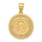 10K W/Rhodium CZ Channel Edge Pave Jesus Face Pendant