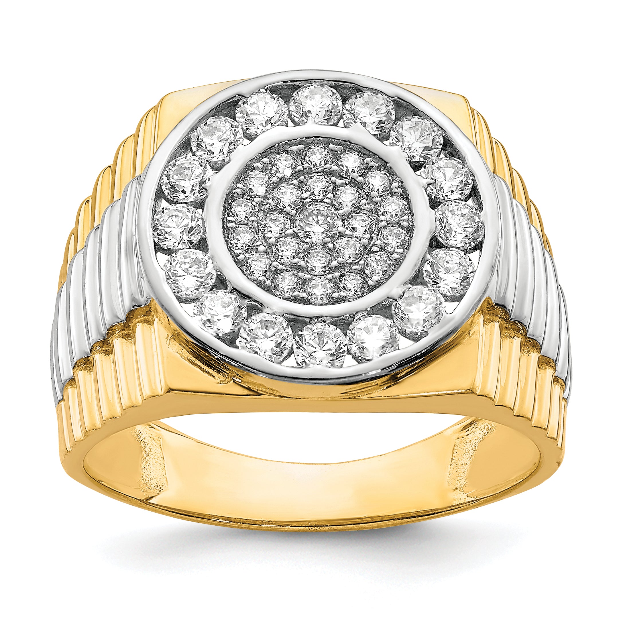 10K WithRhodium CZ Mens Ring Main image