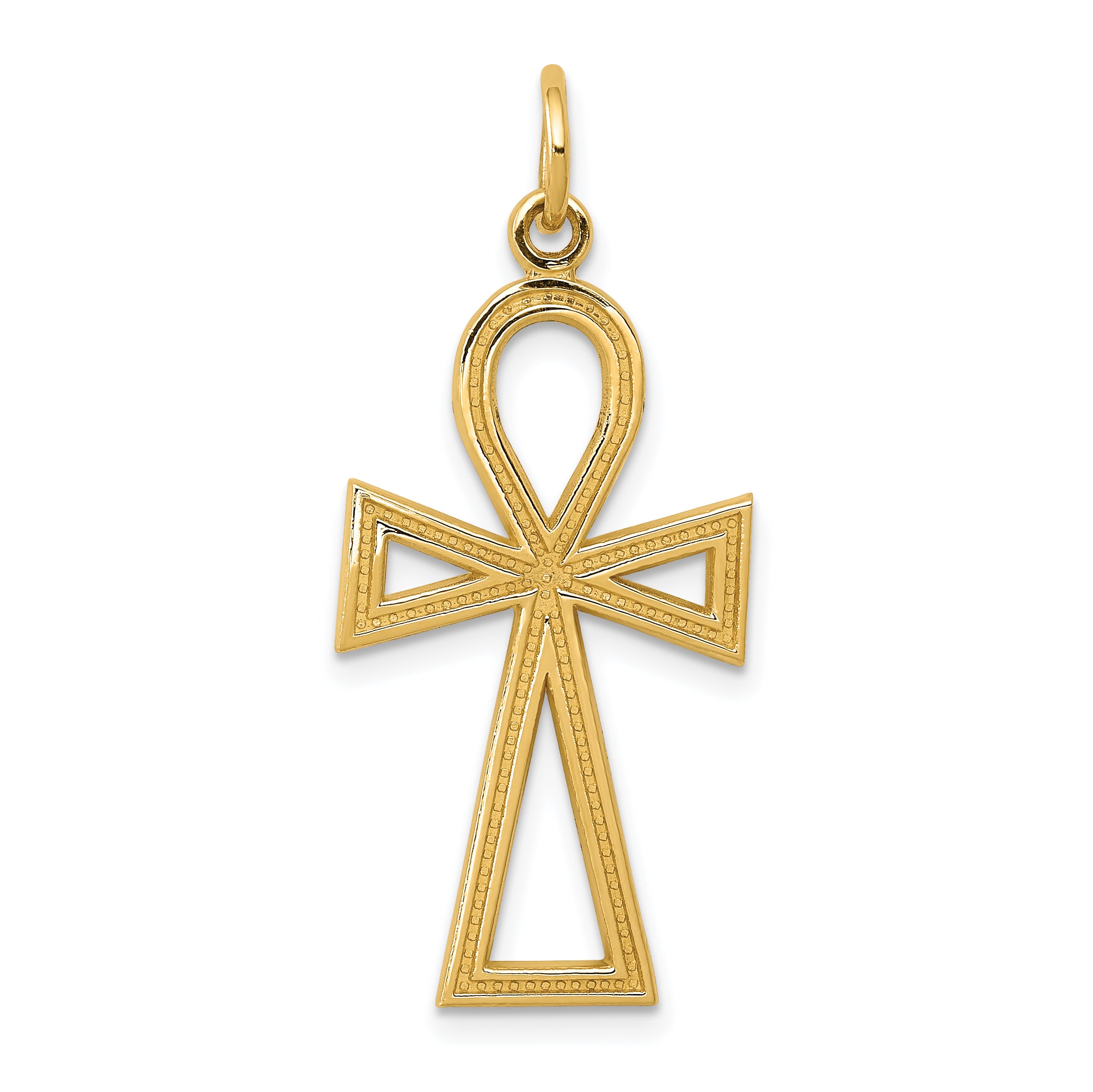 10k Ankh Cross Charm