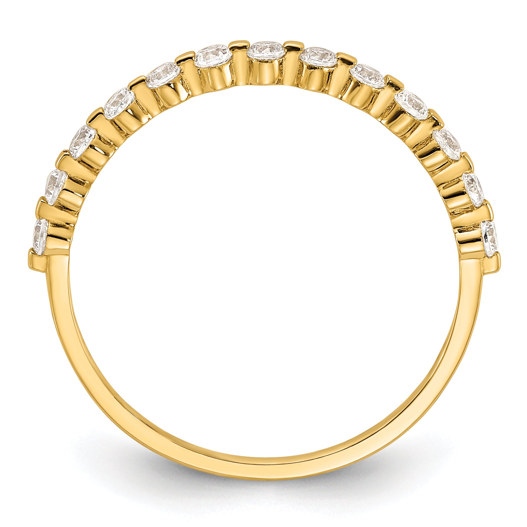 10K Polished CZ Ring - 7