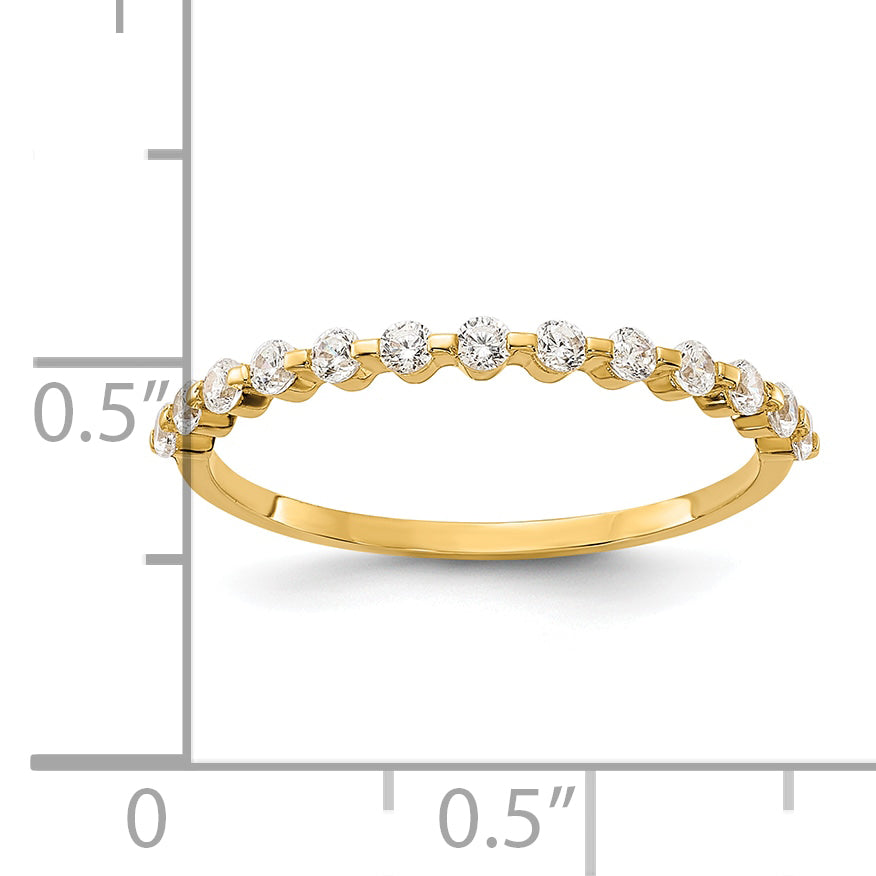 10K Polished CZ Ring - 7