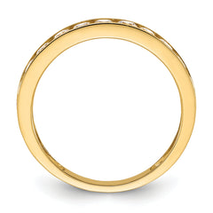 10K Polished 1.25mm CZ Channel Band - 7