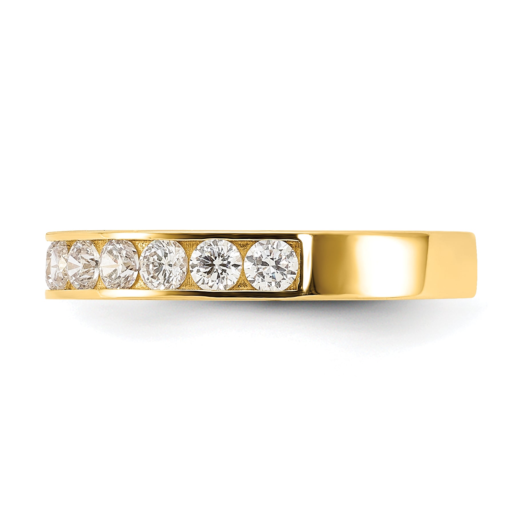 10K Polished 1.25mm CZ Channel Band - 7