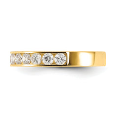 10K Polished 1.25mm CZ Channel Band - 7