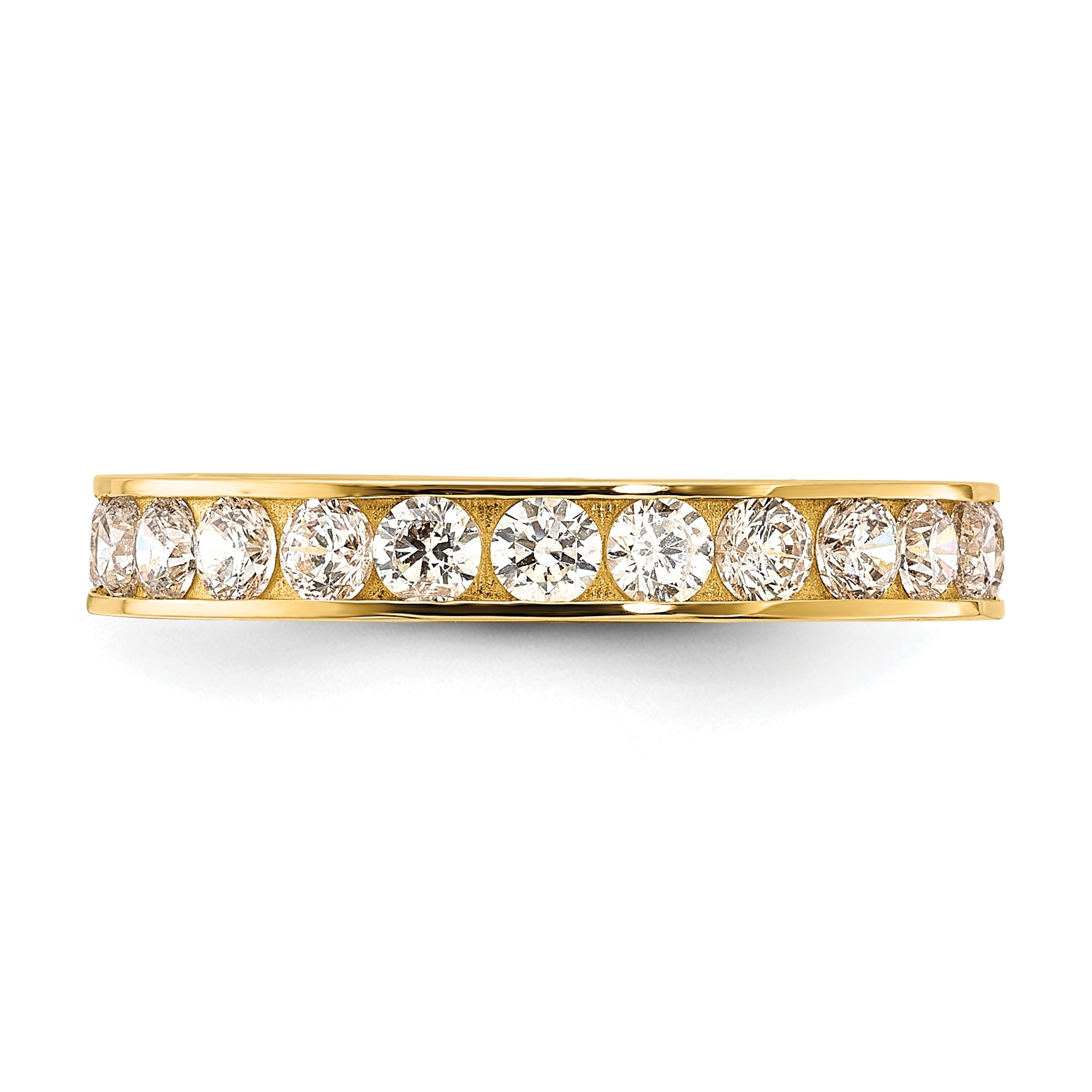 10K Polished 1.25mm CZ Channel Band - 7