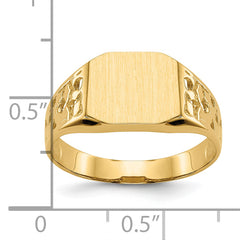 10k 9.0x10.5mm Open Back Men's Signet Ring