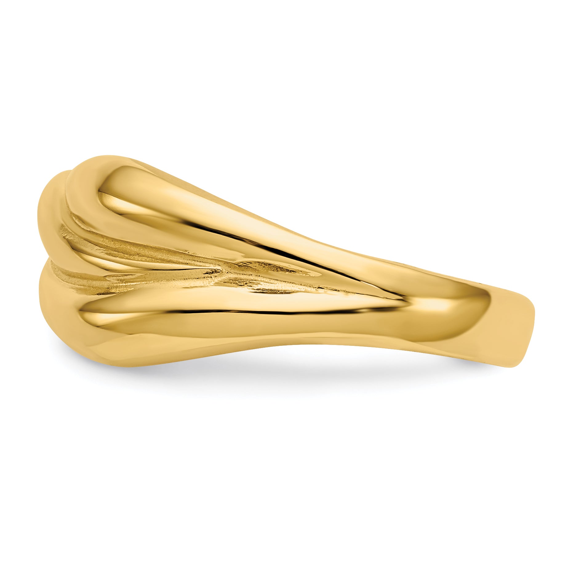 10k Polished Twisted Dome Ring