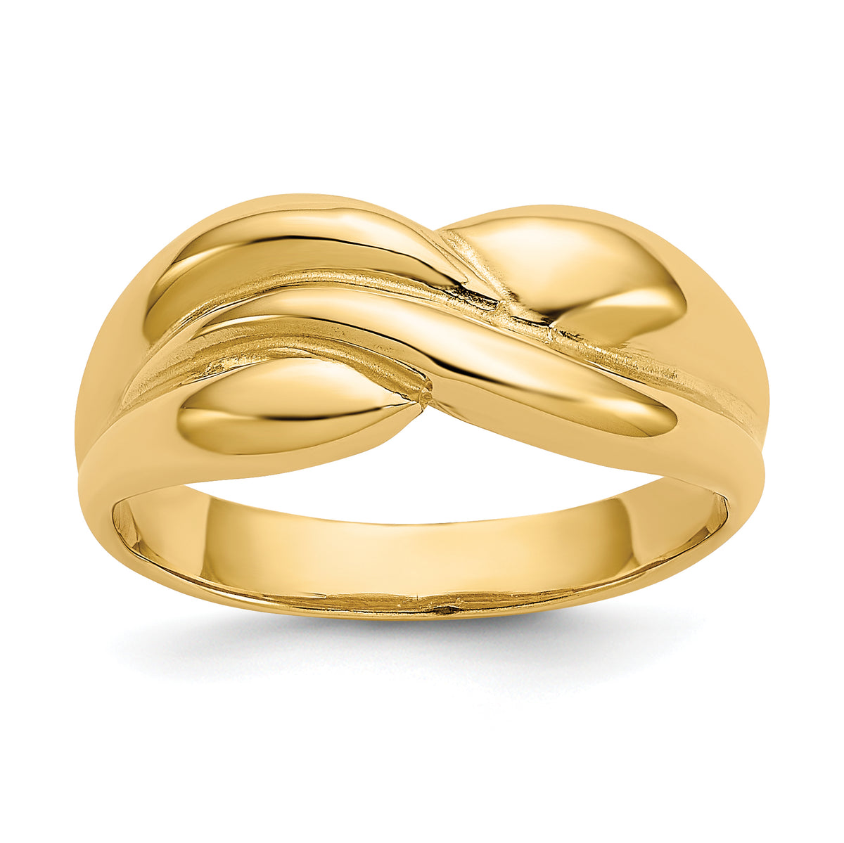 10k Polished Twisted Dome Ring