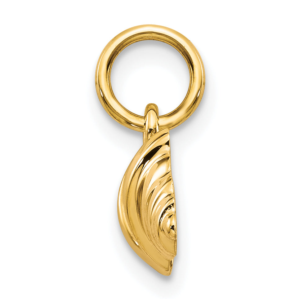 10K Gold Solid Barbell Charm with Polished Finish Themed Pendant Secondary image