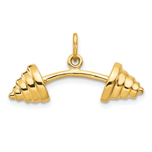 Barbell Charm in 10K Yellow Gold, 15mm - Sophia Jewelers