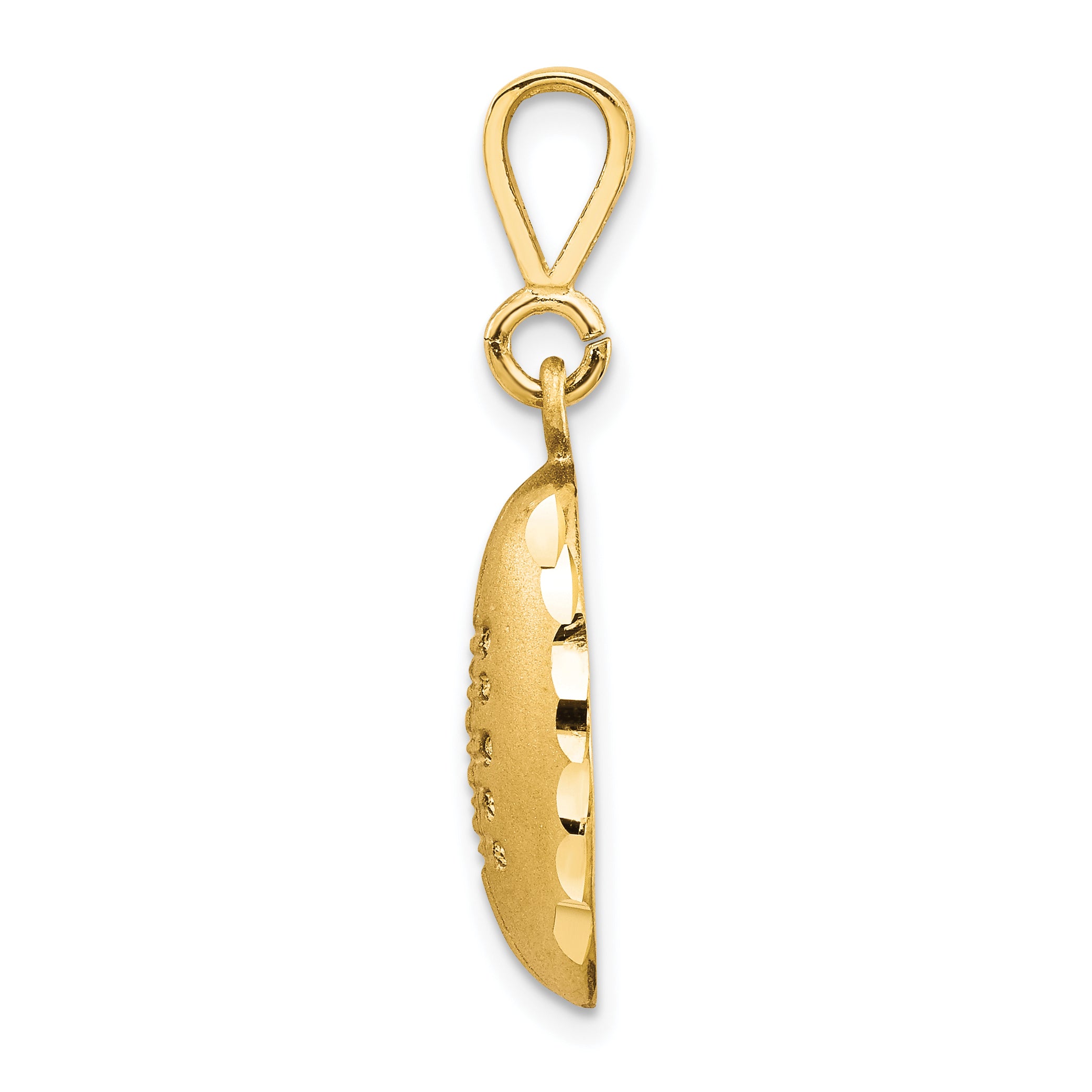 10K Gold Polished Football Charm Solid Pendant for Sports Fans