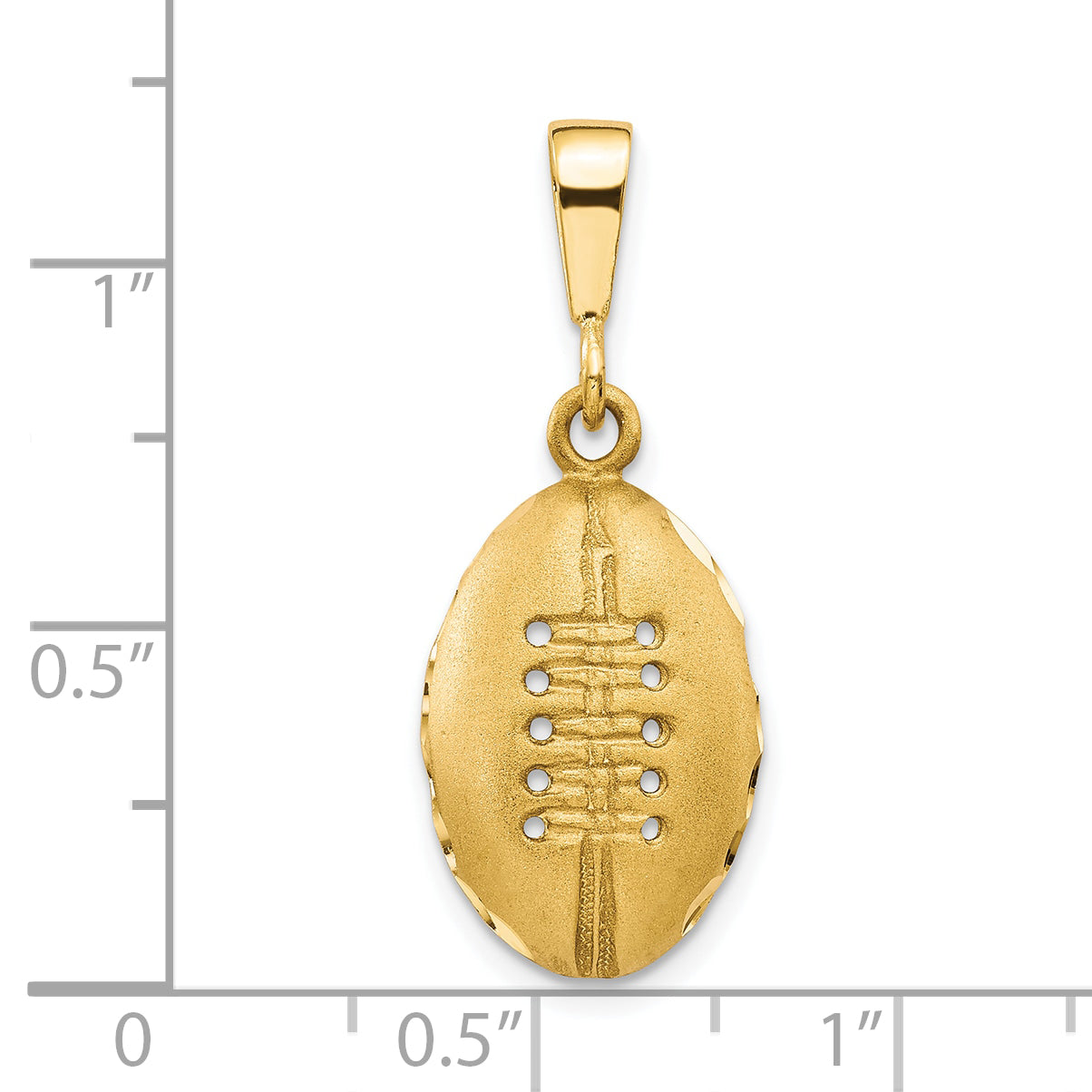 10K Gold Polished Football Charm Solid Pendant for Sports Fans