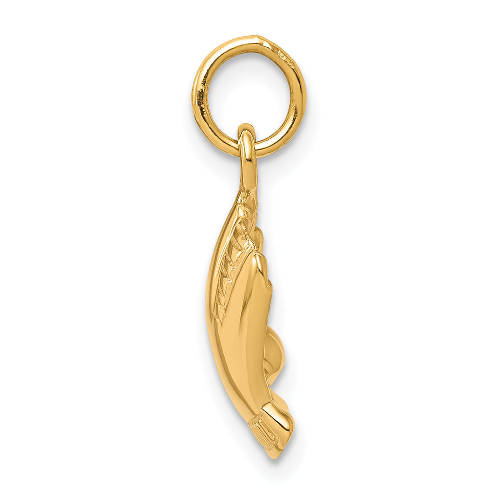 10K Gold Baseball Charm in Polished Finish  Solid and Elegant Design