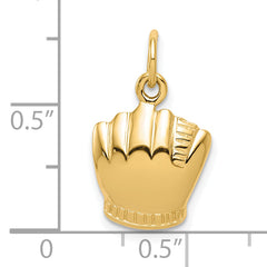 10K Gold Baseball Charm in Polished Finish  Solid and Elegant Design