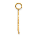10K Gold Hockey Charm Pendant with Polished Solid Design