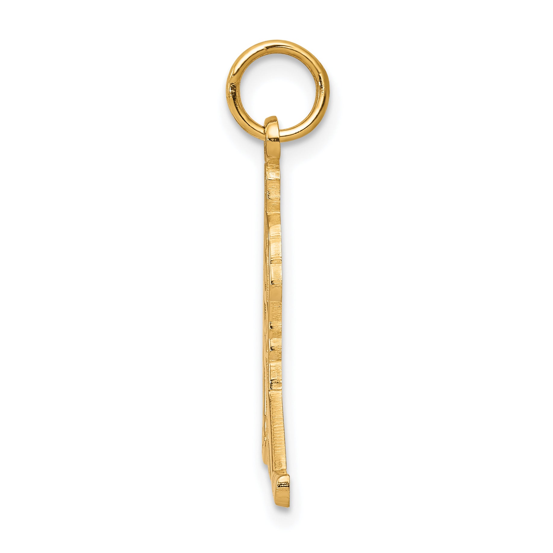 10K Gold Hockey Charm Pendant with Polished Solid Design