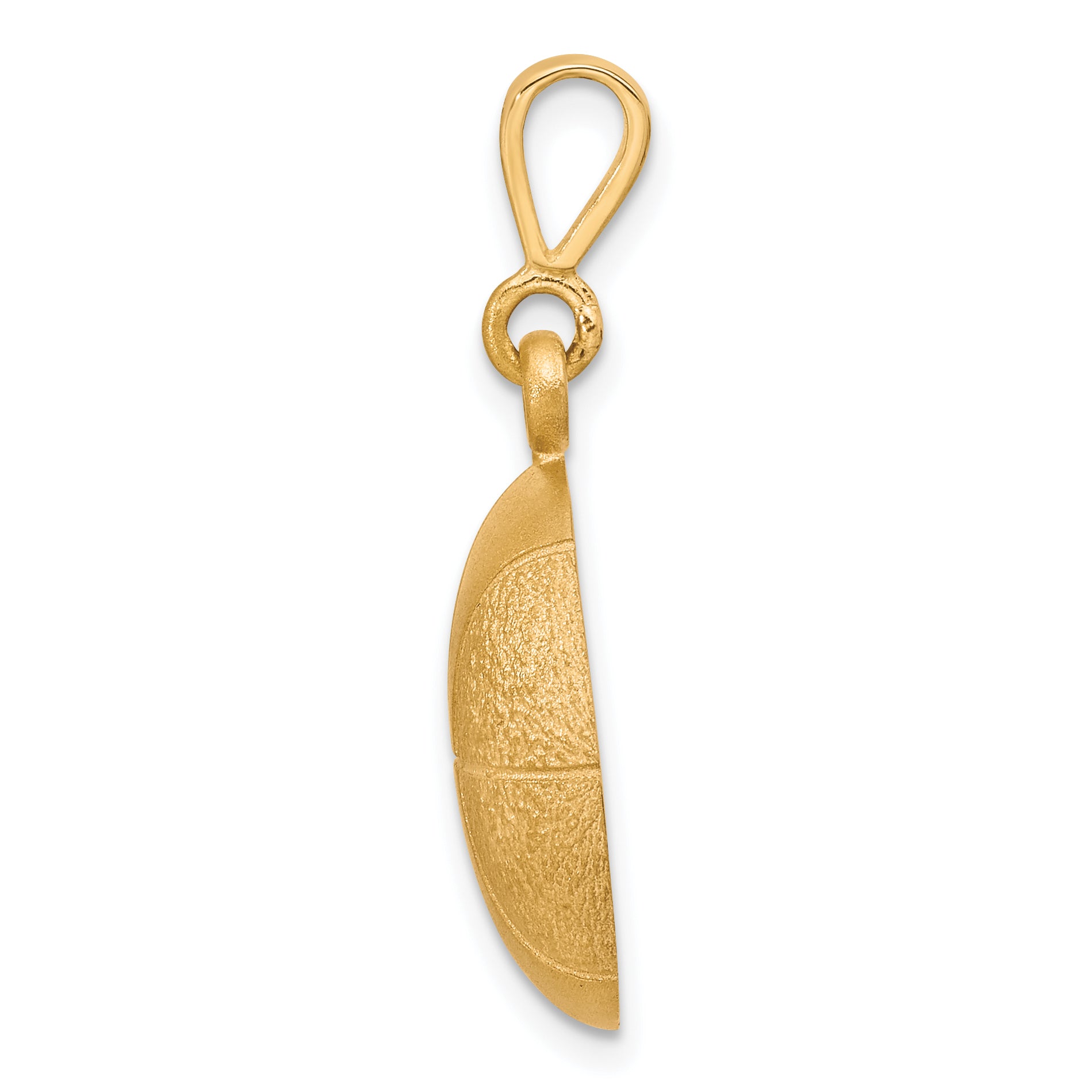 10K Gold Polished Basketball Charm Pendant  Solid & Elegant Design