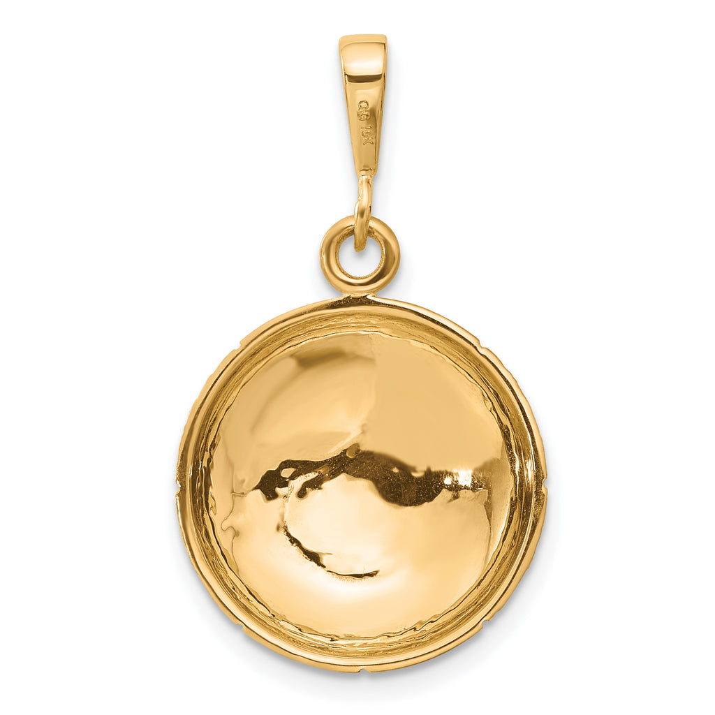 10K Gold Polished Basketball Charm Pendant  Solid & Elegant Design